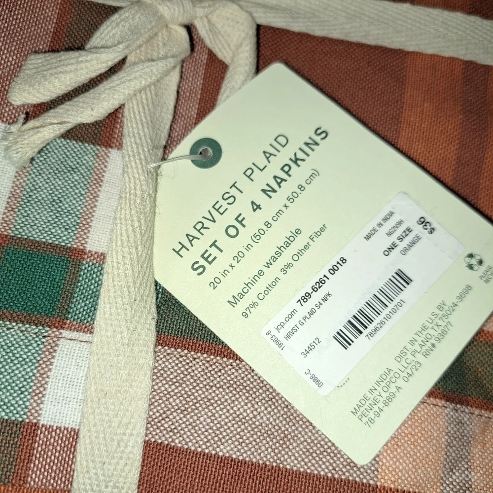 Linden Street Harvest Plaid Napkin Set